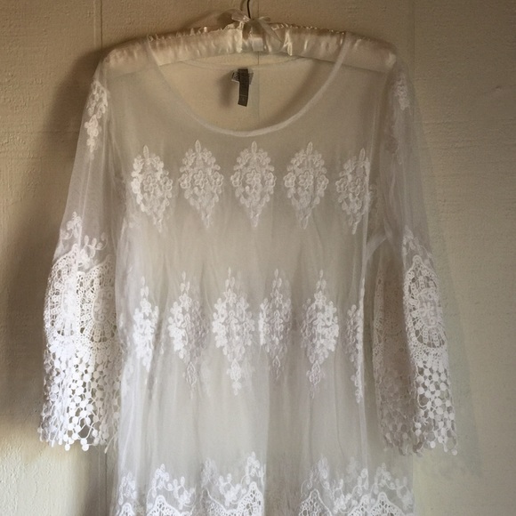 XCVI Tops - XCVI Lace & Mesh Coverup